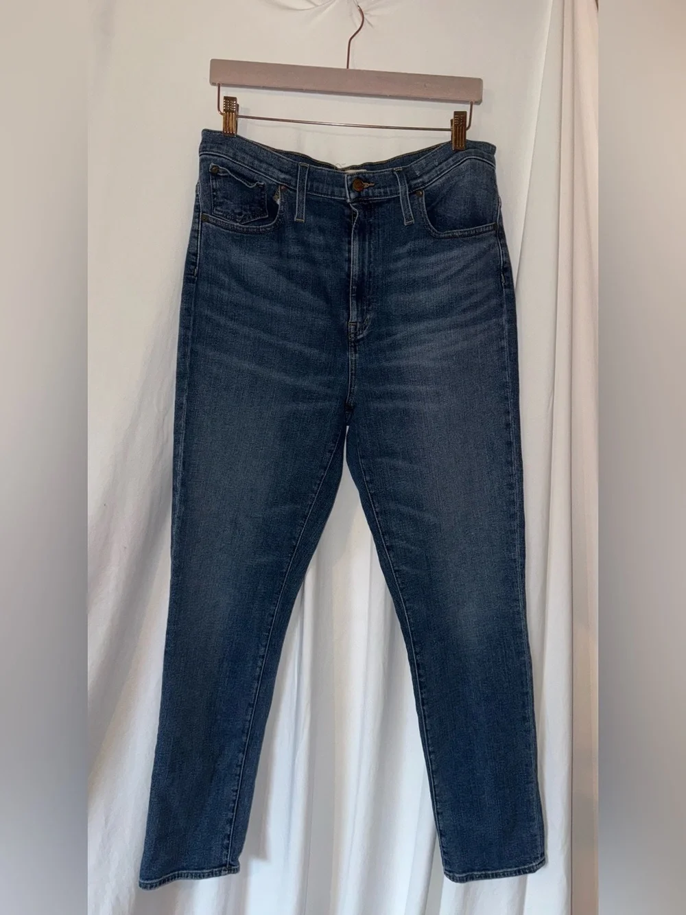 Madewell Blue Denim Jeans with Copper Button